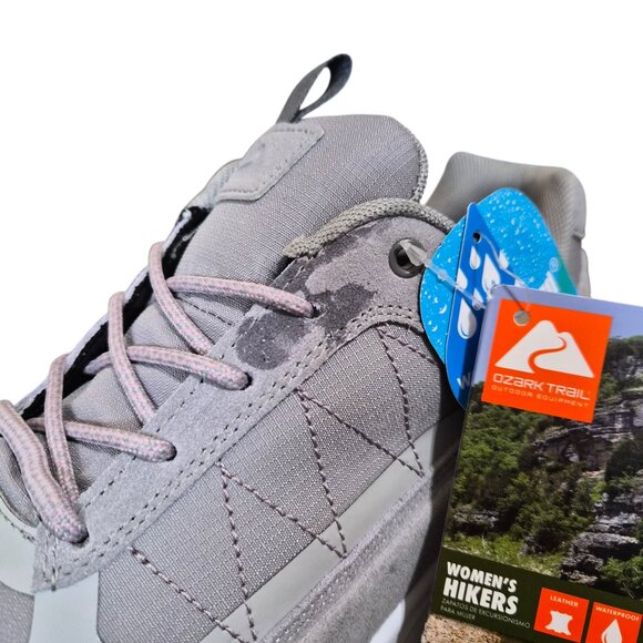 Ozark Trail Women's Leather Waterproof Hiking Shoes Sneakers Size 11 Gray - Picture 2 of 16